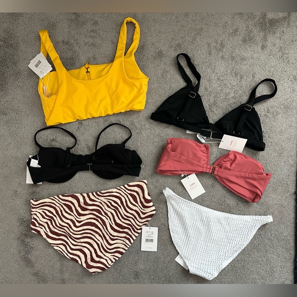 Andie Swim Bikini 6-Piece Bundle Venice Crop Caicos Scala Tropez Hipster Medium - Picture 8 of 8